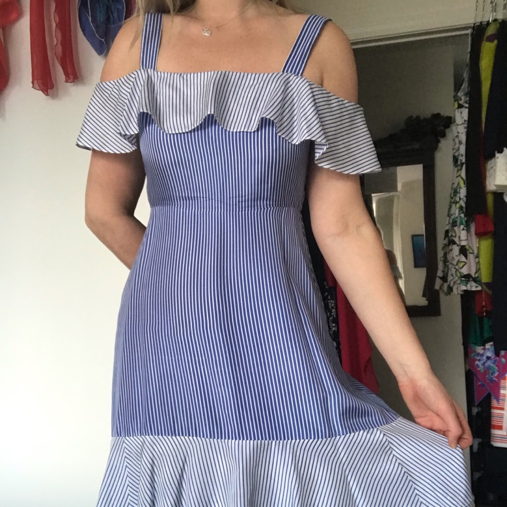 J Crew Tank Top Off Shoulder Dress with Layers